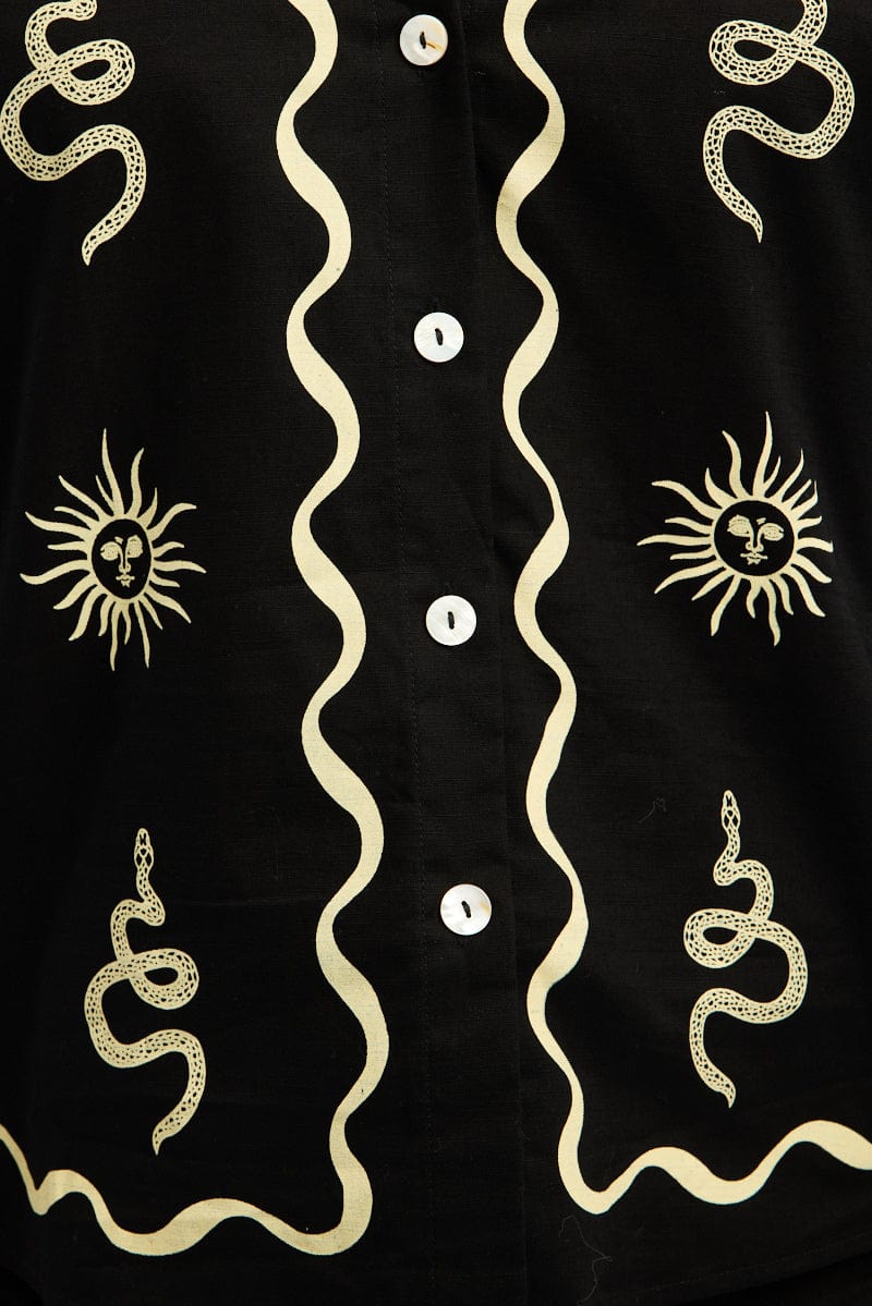 Black Relaxed Shirt Long Sleeve for YouandAll Fashion