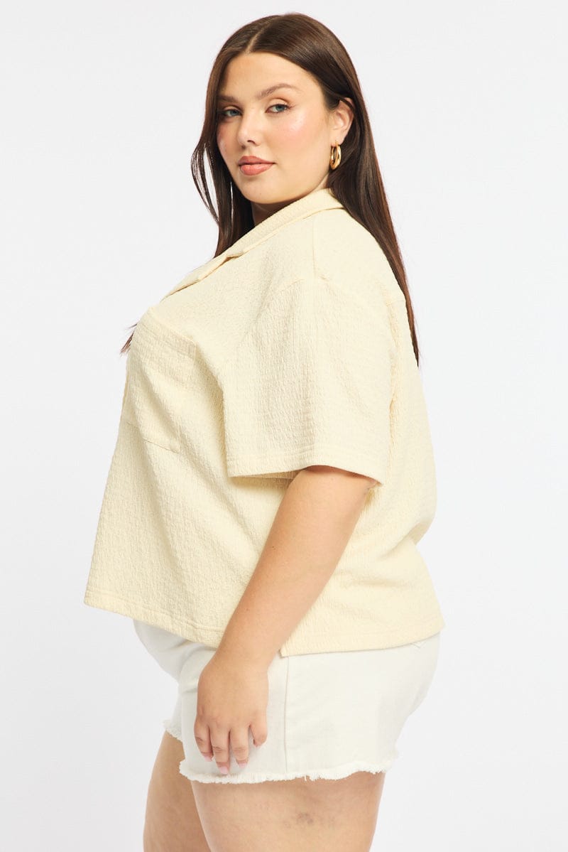 White Textured Shirt Short Sleeve for YouandAll Fashion
