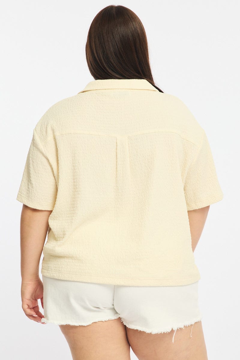 White Textured Shirt Short Sleeve for YouandAll Fashion