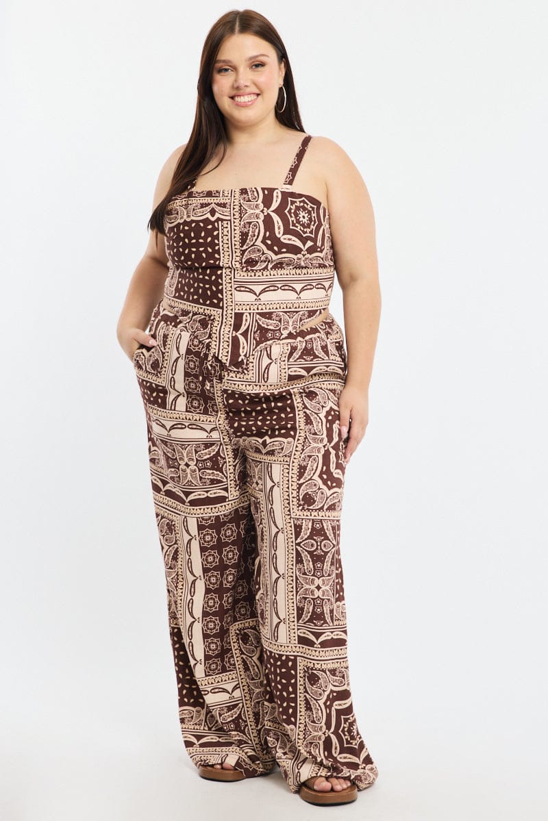 Brown Boho Bandana Scarf Top for YouandAll Fashion