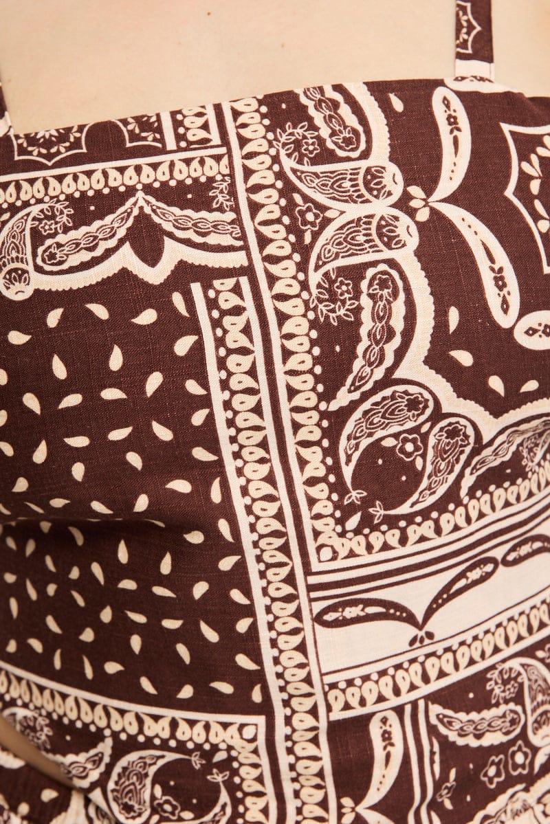Brown Boho Bandana Scarf Top for YouandAll Fashion