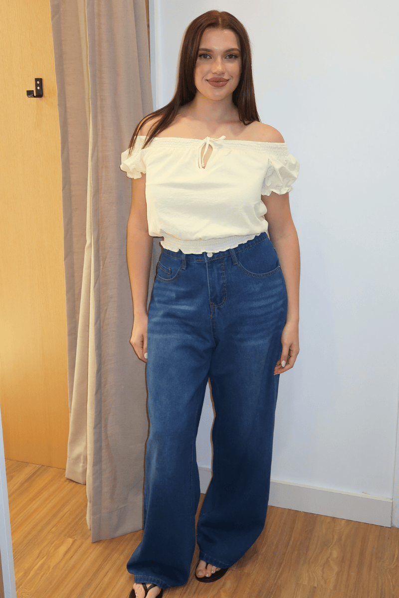 Yellow Puff Sleeve Blouse Short Sleeve Relaxed Fit for YouandAll Fashion