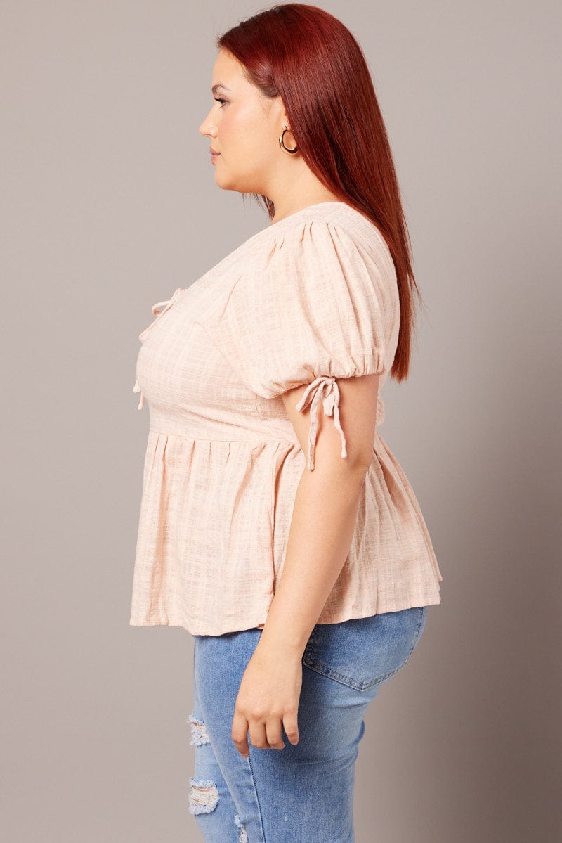 Beige peplum top online