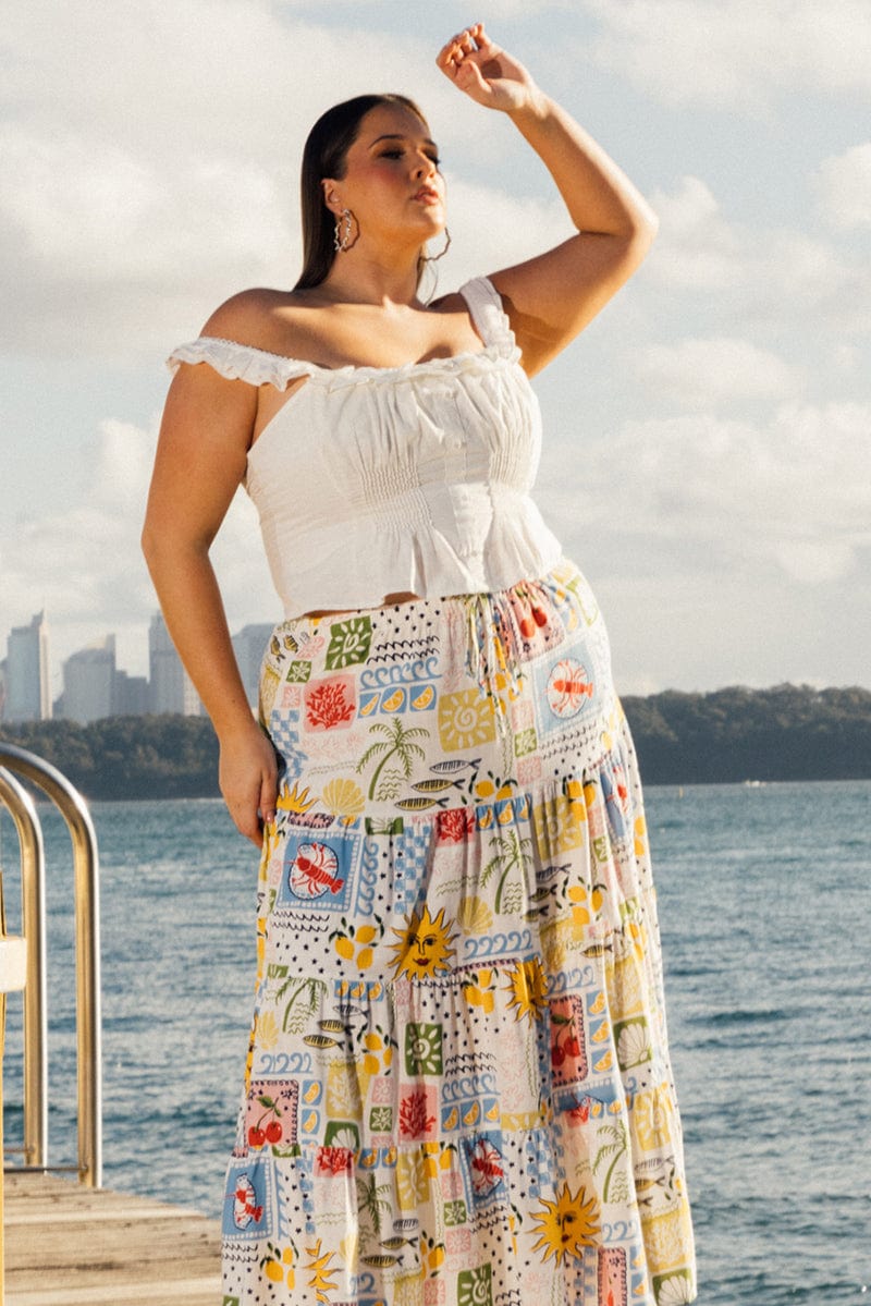 White Ruffle Top Sleeveless for YouandAll Fashion