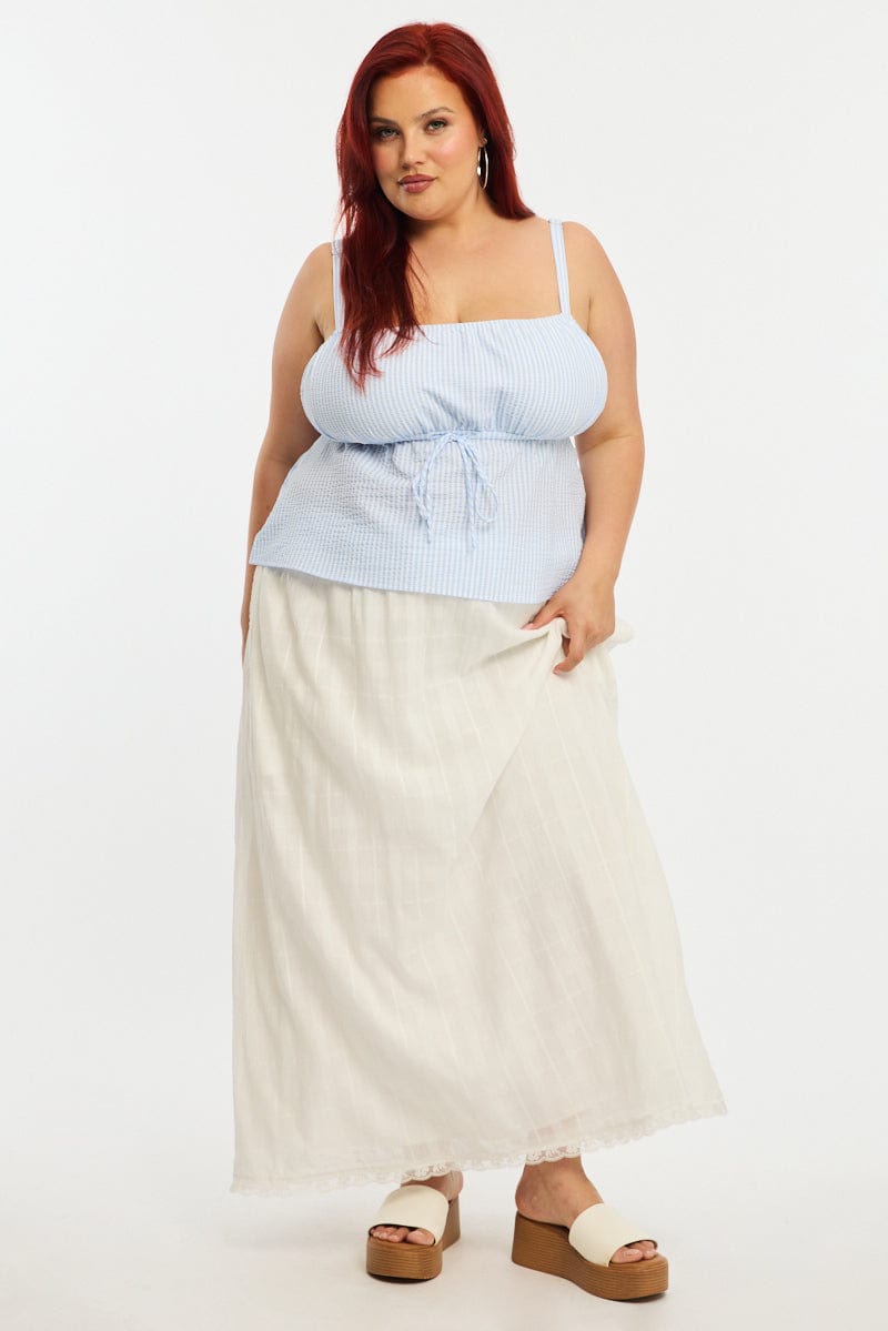Blue Stripe Babydoll Cami Top for YouandAll Fashion