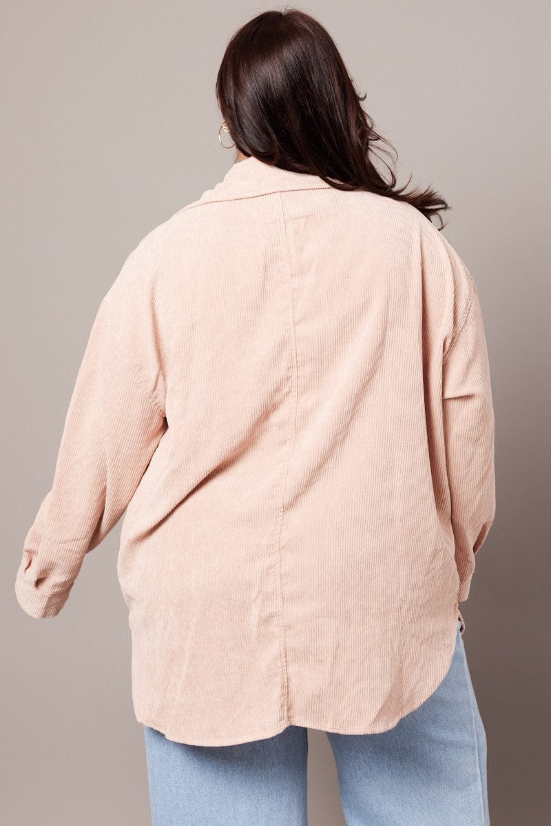 Brown Relaxed Shirt Long Sleeve Corduroy for YouandAll Fashion