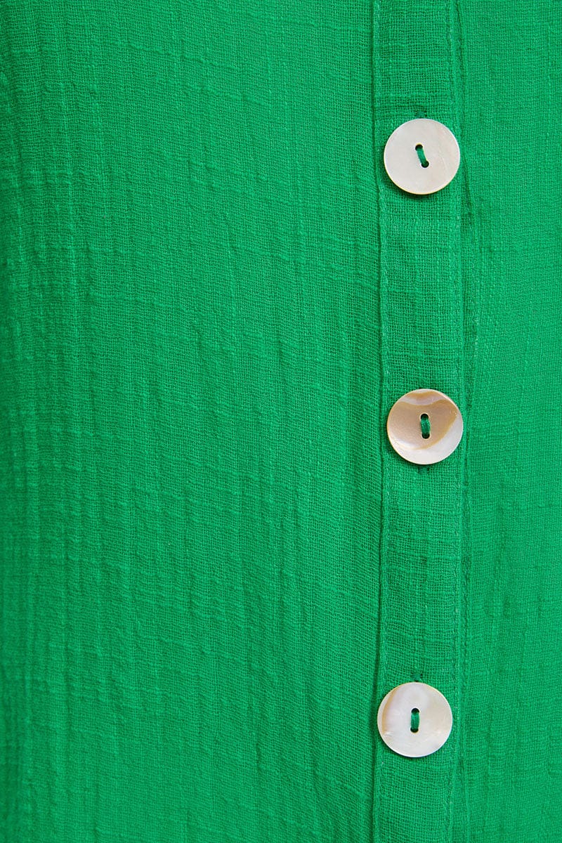 Green Relaxed Shirt Short Sleeve for YouandAll Fashion