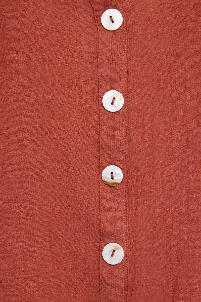 Brown Relaxed Shirt Short Sleeve for YouandAll Fashion