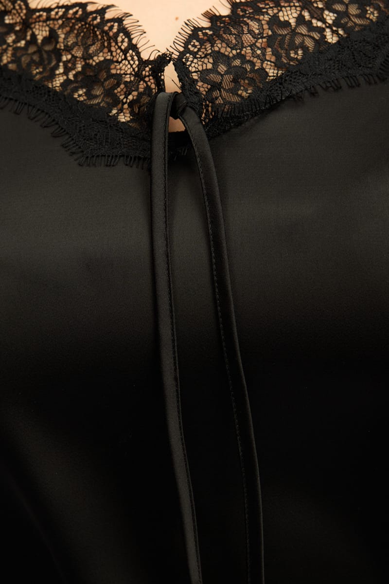 Black Satin Cami Top for YouandAll Fashion