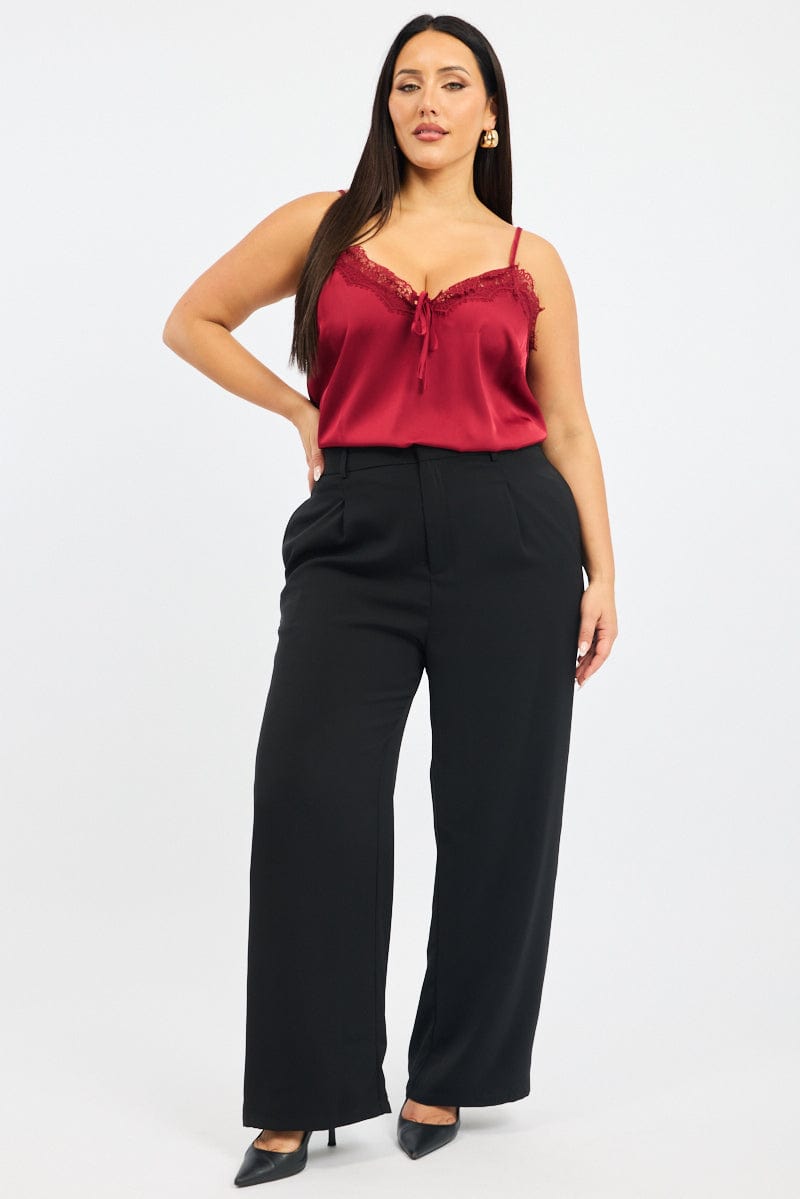 Red Satin Cami Top for YouandAll Fashion