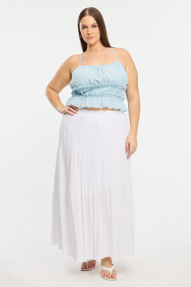 Blue Ruched Cami Top for YouandAll Fashion
