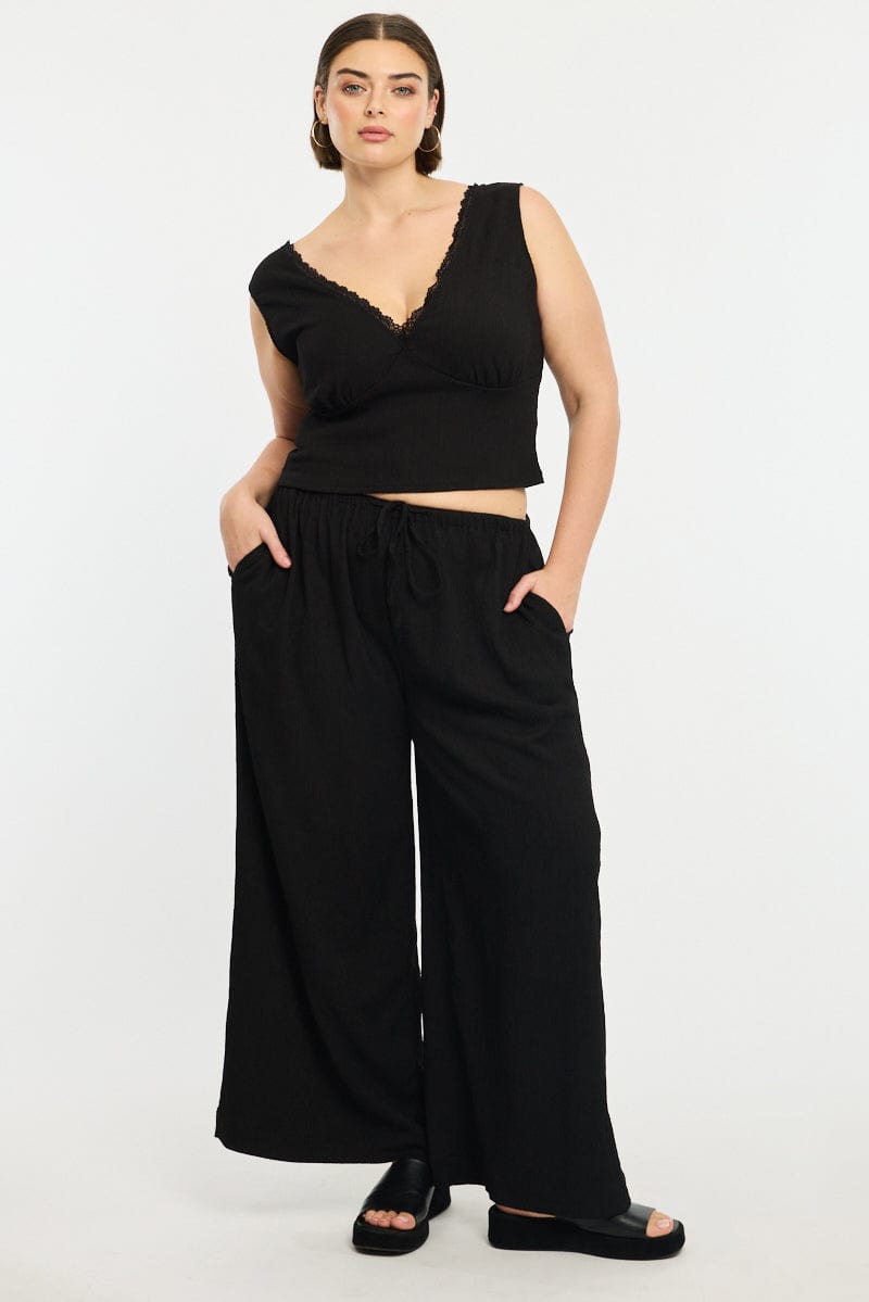 Black Textured Top Sleeveless for YouandAll Fashion