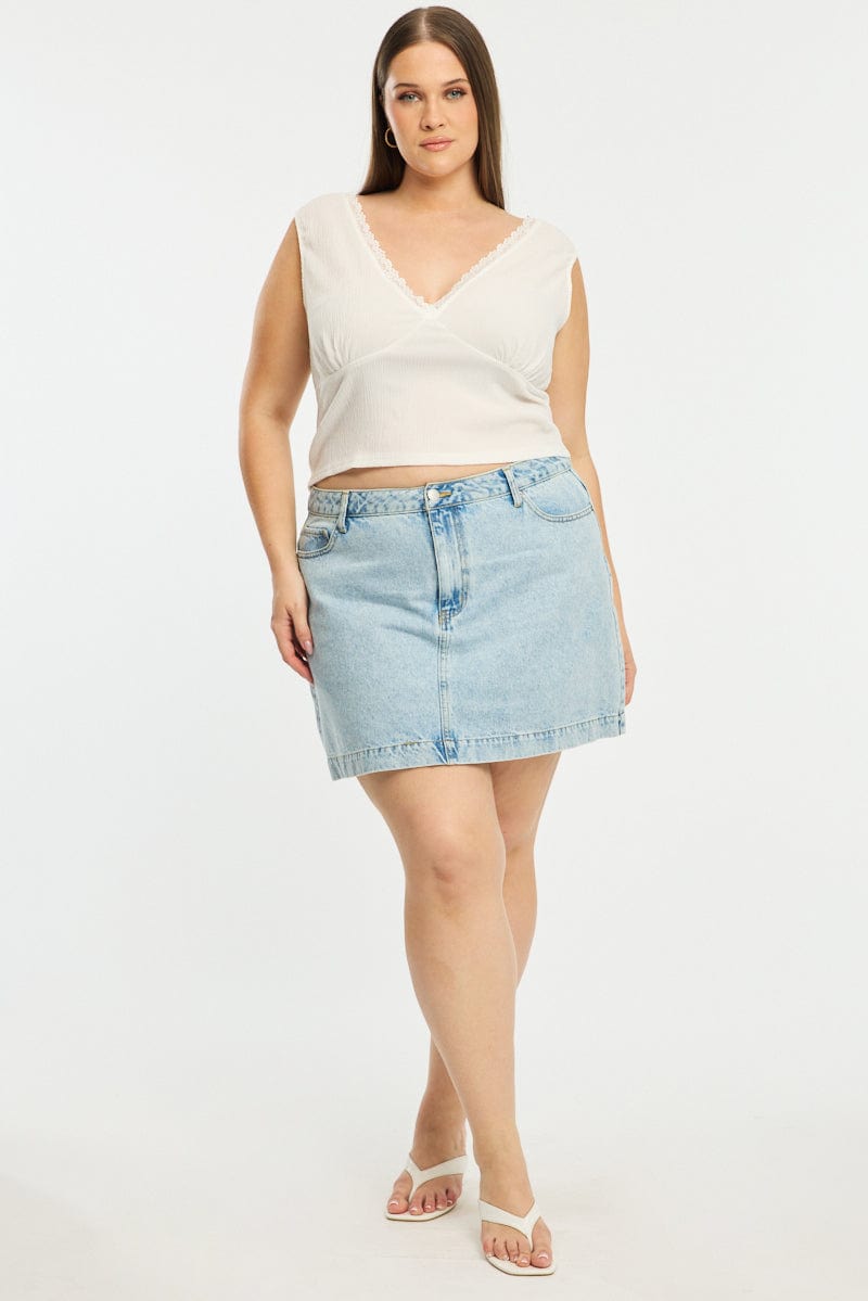 White Textured Top Sleeveless for YouandAll Fashion