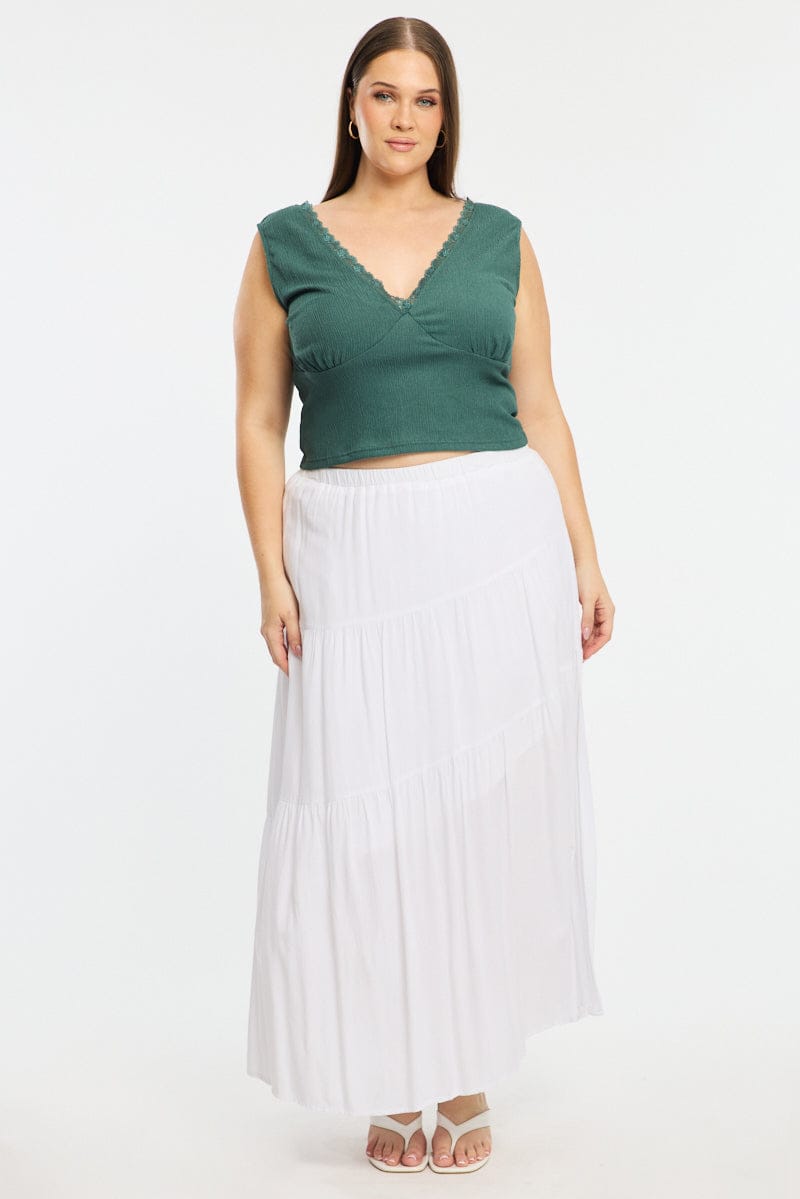 Green Textured Top Sleeveless for YouandAll Fashion