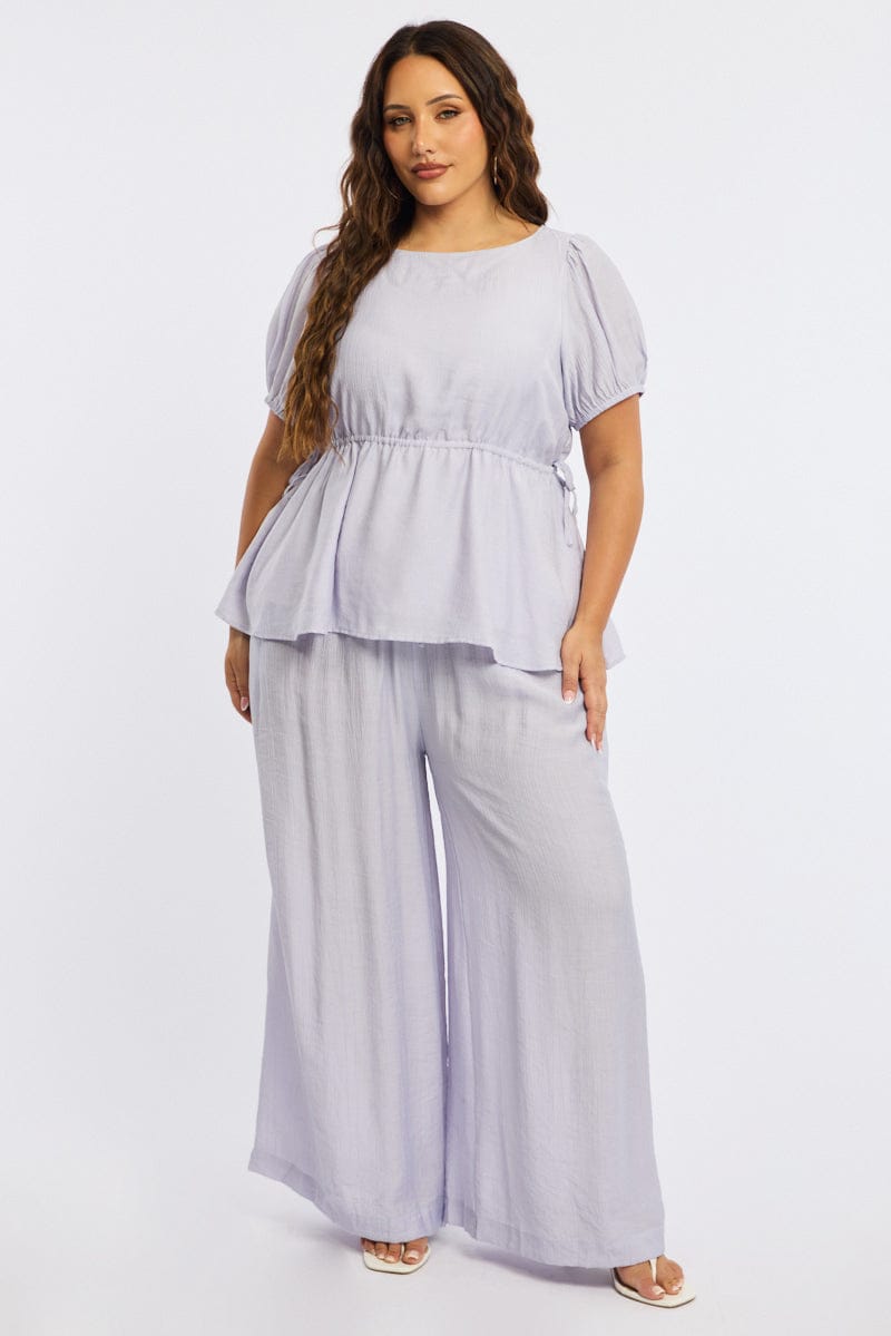 Purple Smock Top Short Sleeve for YouandAll Fashion