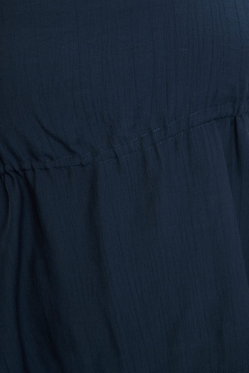 Blue Smock Top Short Sleeve for YouandAll Fashion