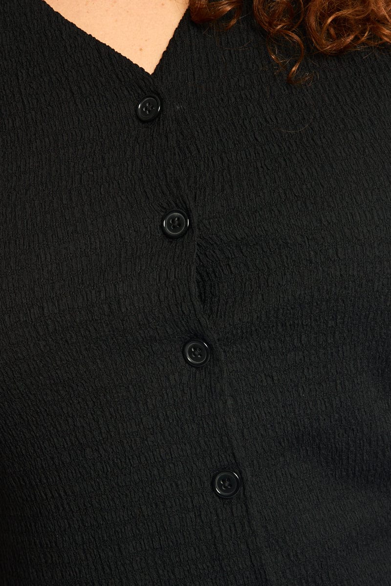 Black Waistcoat Sleeveless Textured for YouandAll Fashion