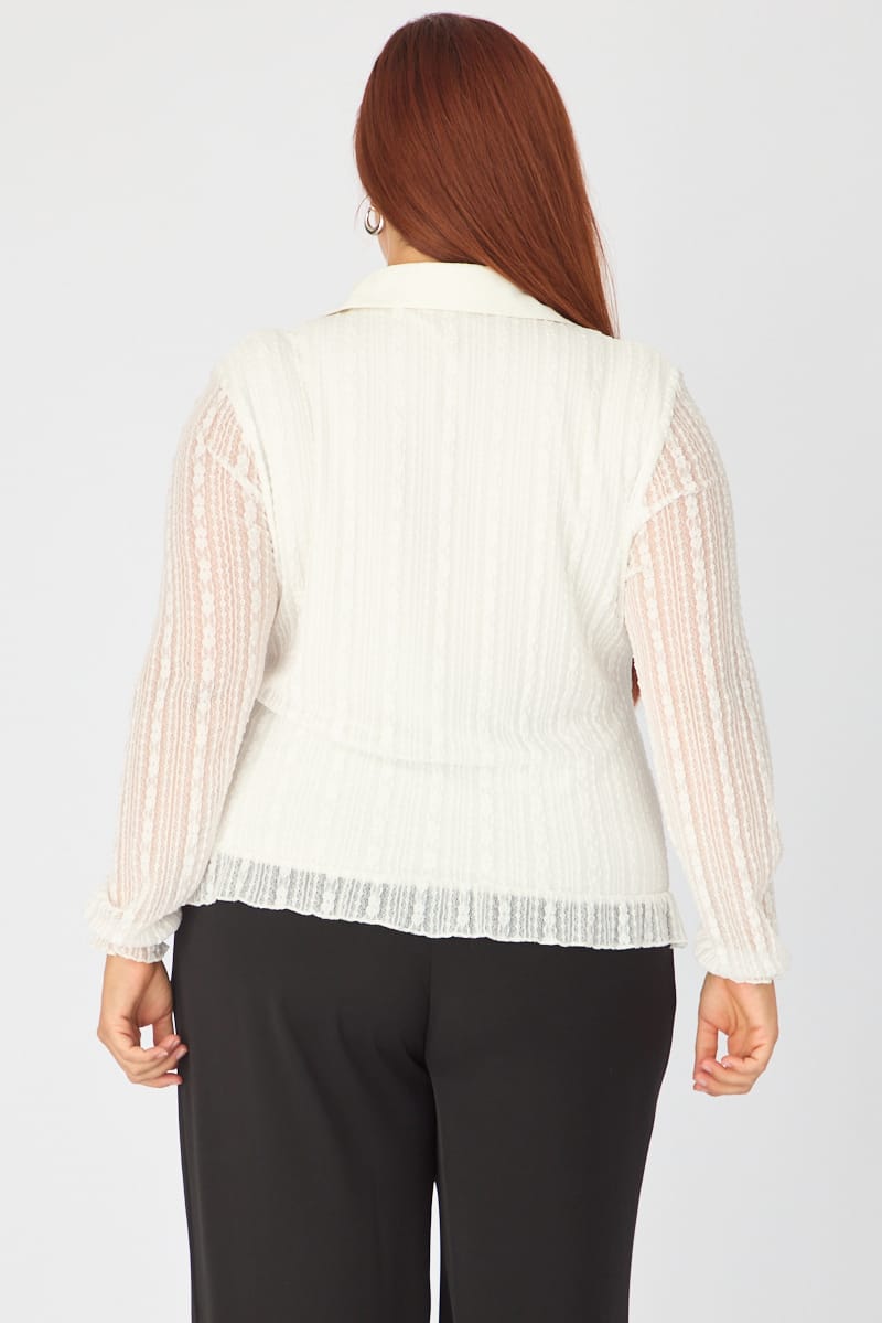 White Lace Shirt Long Sleeve for YouandAll Fashion