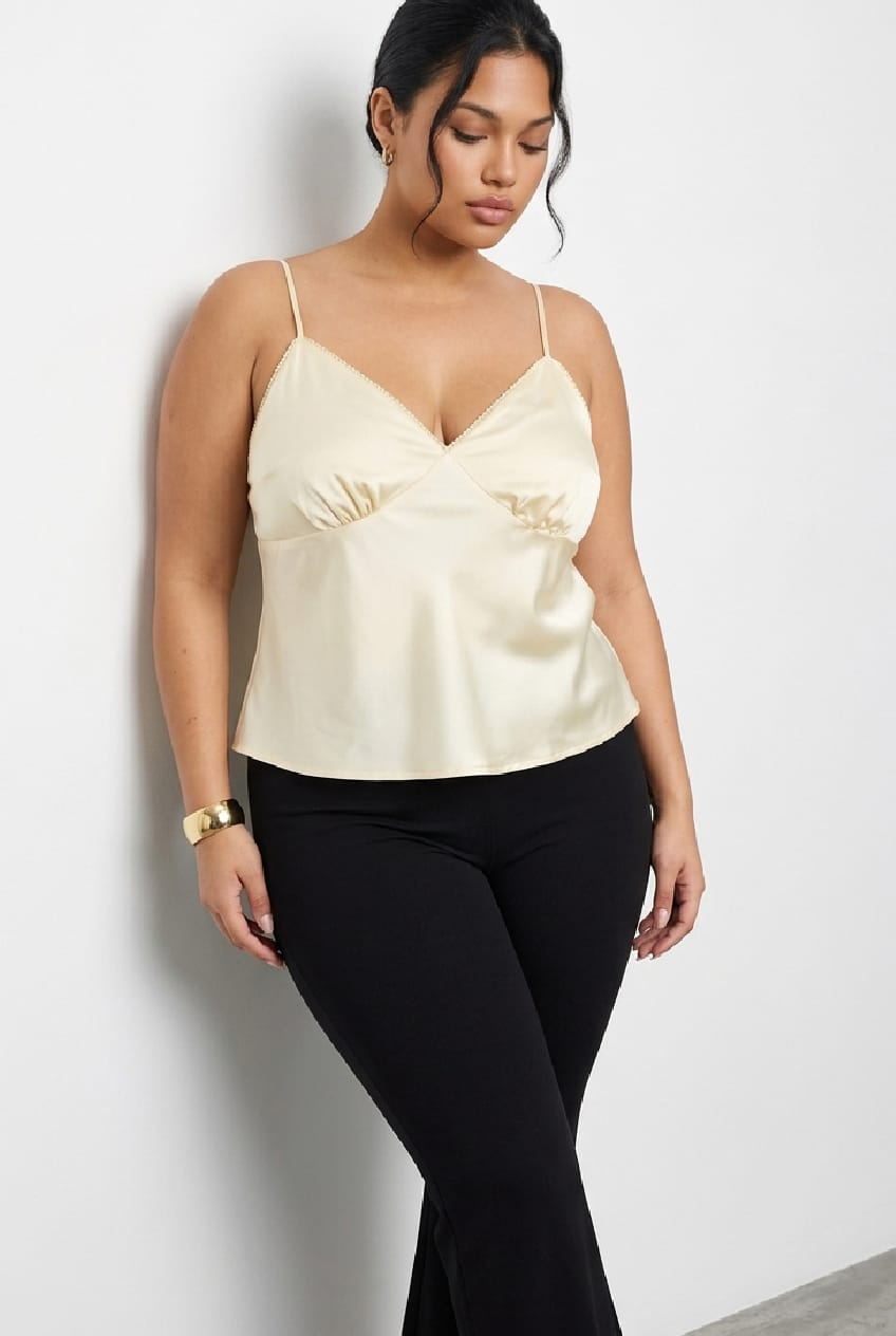 Yellow Satin Cami Top for YouandAll Fashion