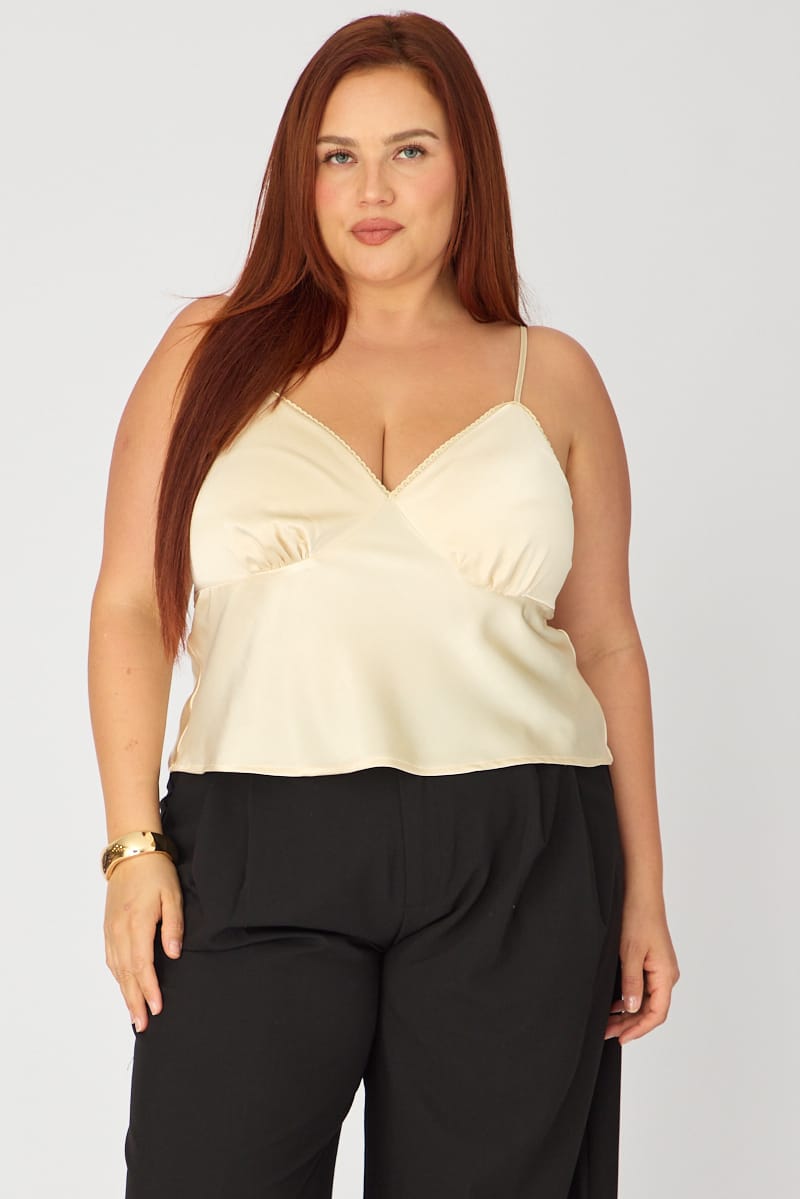 Yellow Satin Cami Top for YouandAll Fashion