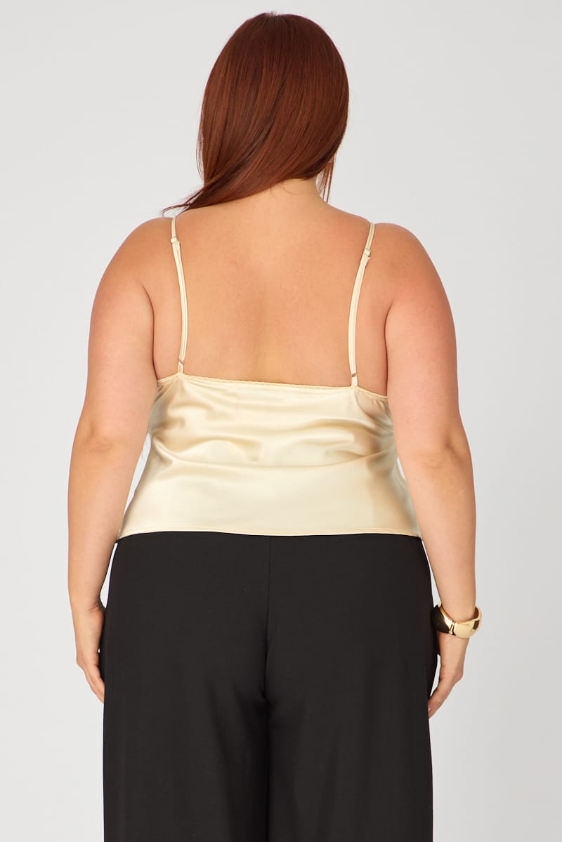 Yellow Satin Cami Top for YouandAll Fashion