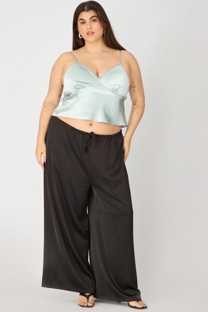 Blue Satin Cami Top for YouandAll Fashion