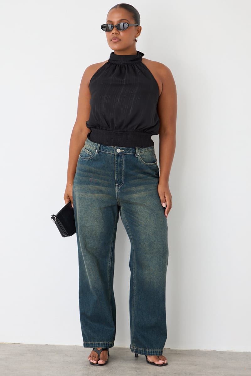 Black Halter Top Sleeveless Chiffon for YouandAll Fashion