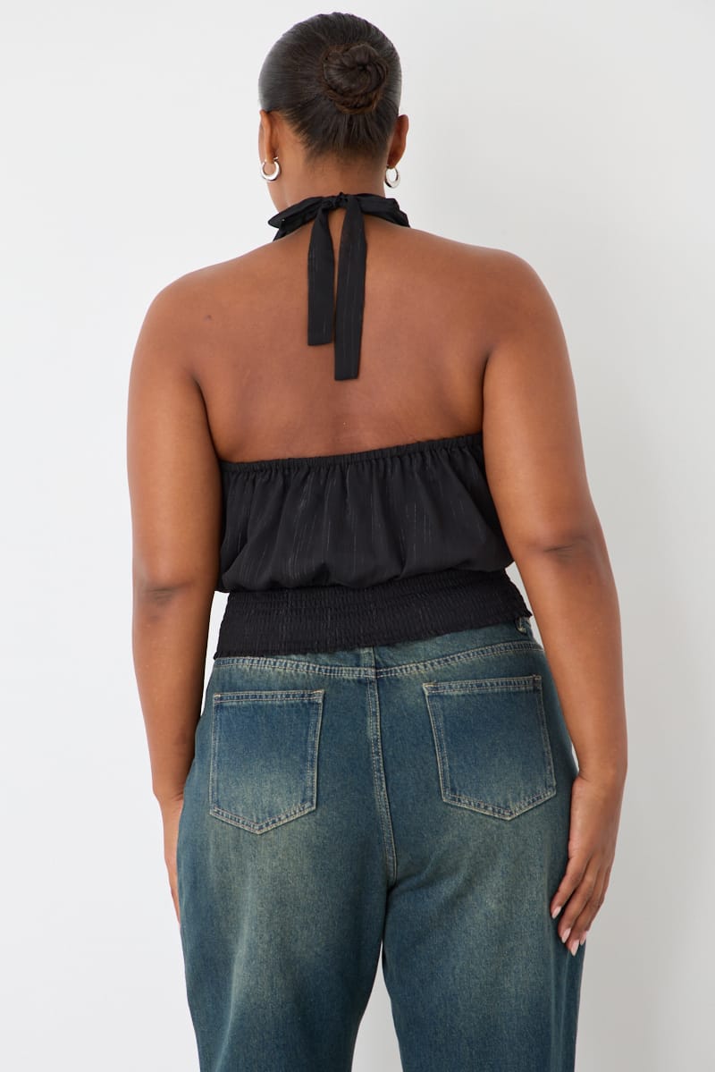 Black Halter Top Sleeveless Chiffon for YouandAll Fashion