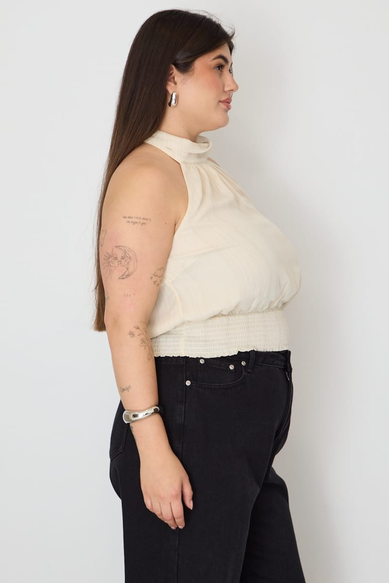 White Halter Top Sleeveless Chiffon for YouandAll Fashion