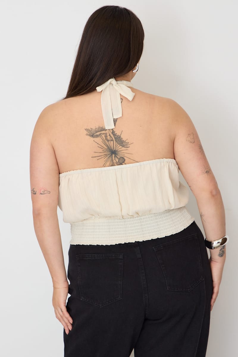 White Halter Top Sleeveless Chiffon for YouandAll Fashion