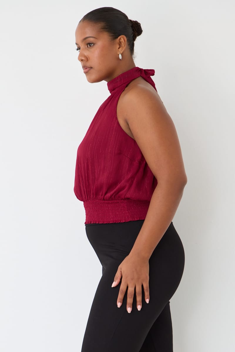 Red Halter Top Sleeveless Chiffon for YouandAll Fashion