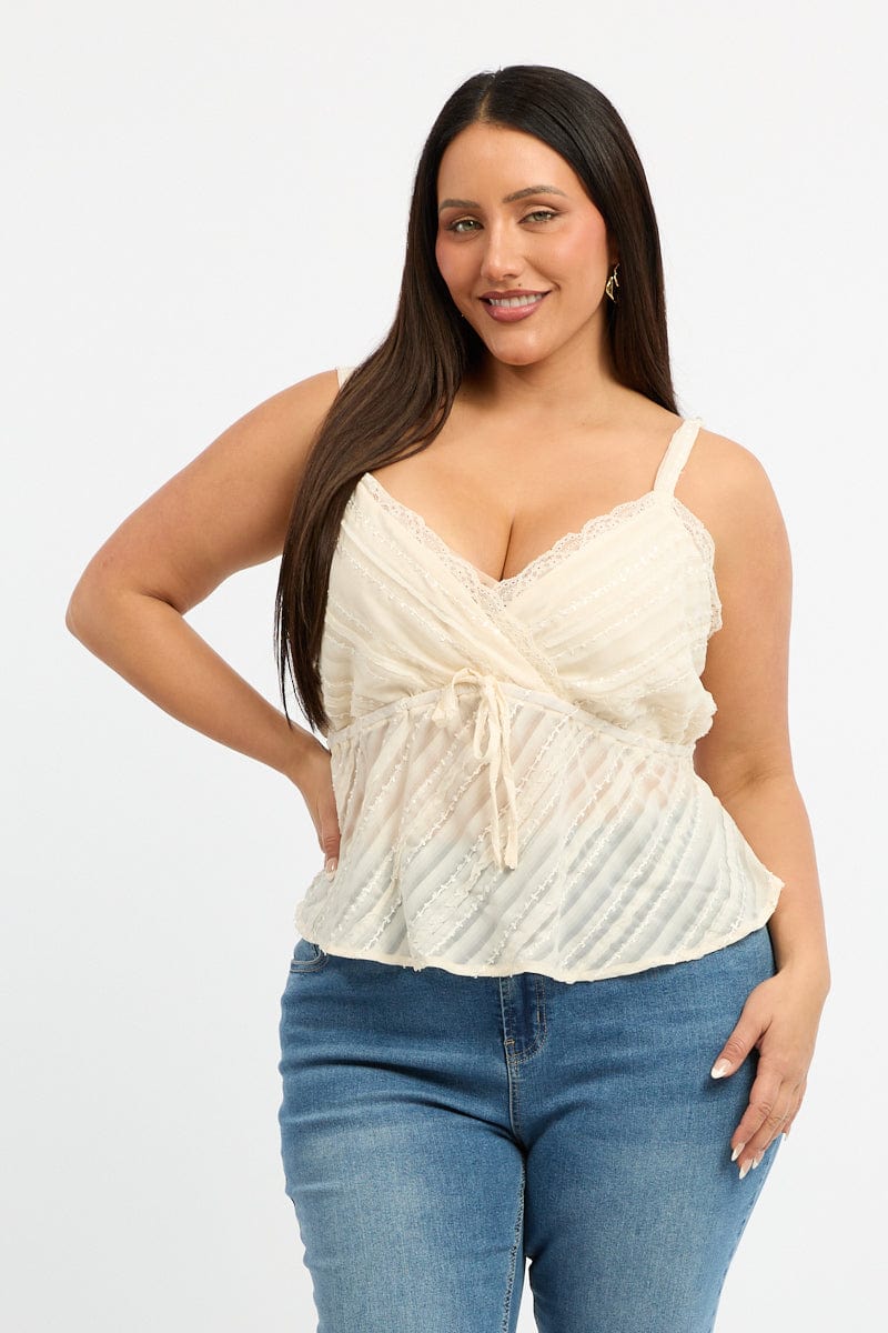 White Frill Cami Top for YouandAll Fashion