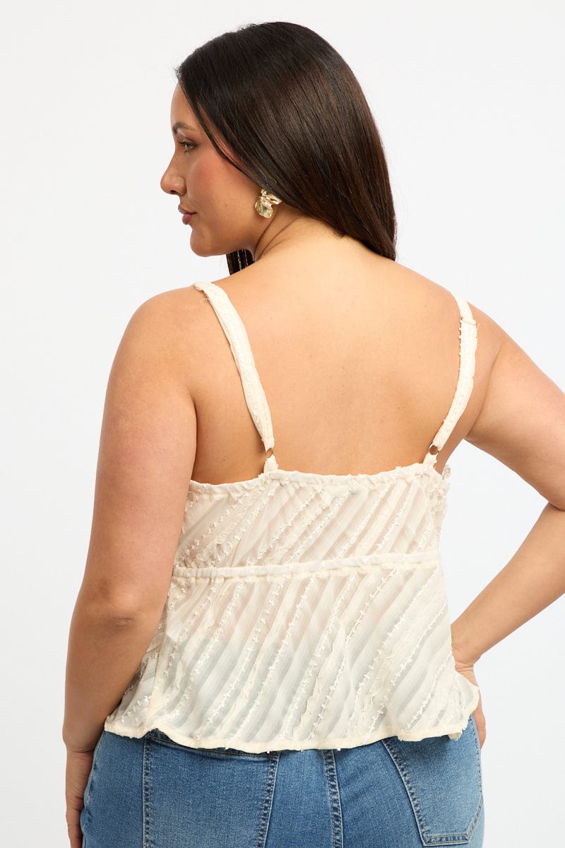 White Frill Cami Top for YouandAll Fashion