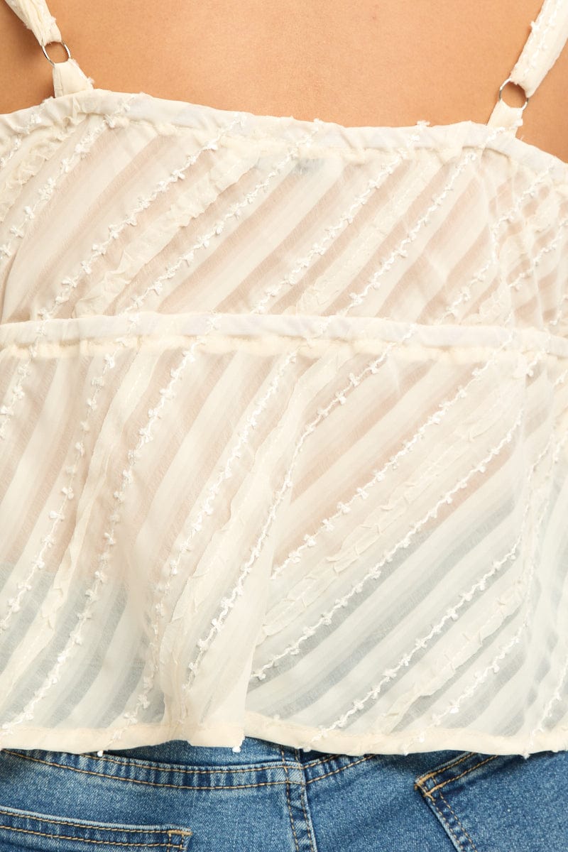 White Frill Cami Top for YouandAll Fashion