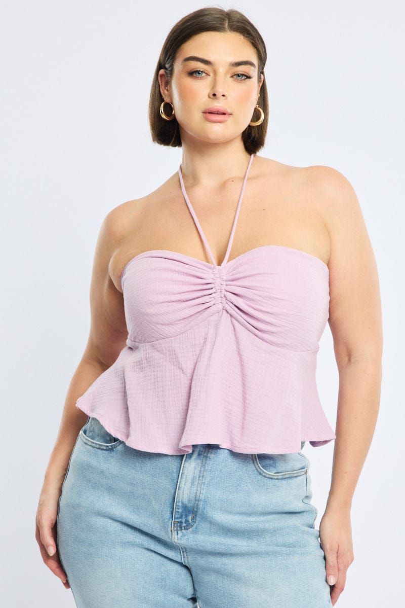 Purple Halter Top Sleeveless for YouandAll Fashion