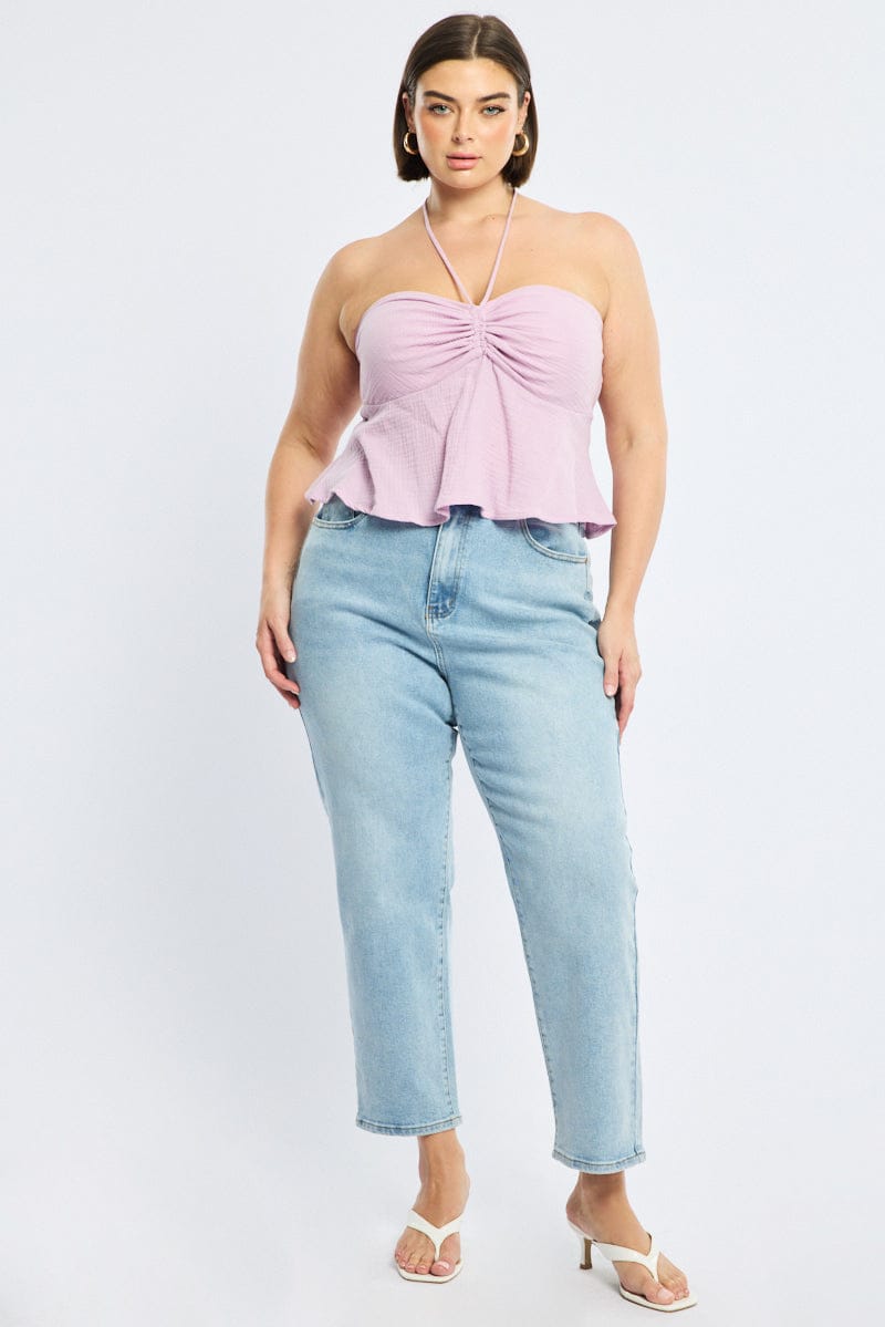 Purple Halter Top Sleeveless for YouandAll Fashion