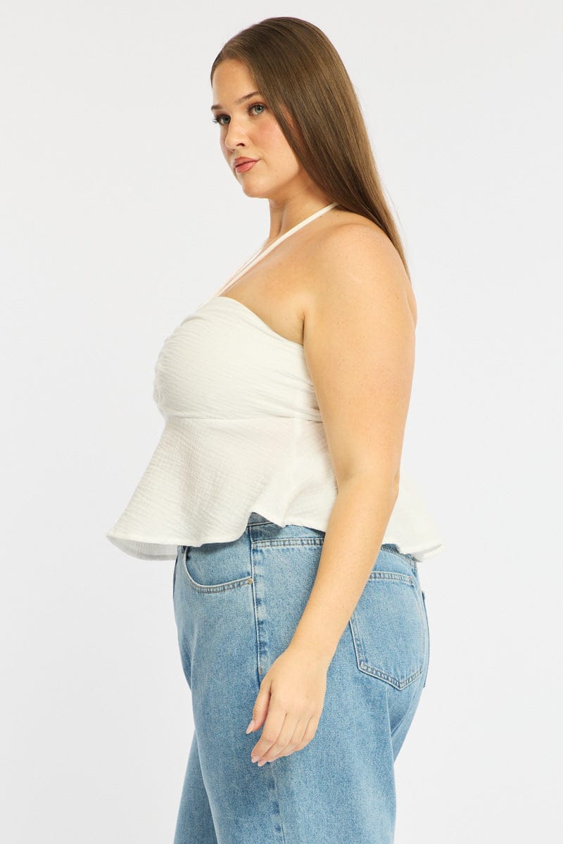 White Halter Top Sleeveless for YouandAll Fashion