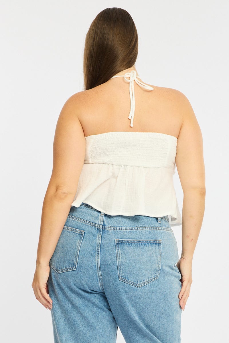 White Halter Top Sleeveless for YouandAll Fashion
