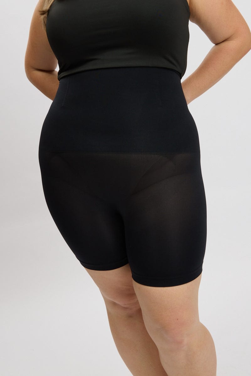 Black High Waist Seamless Shaping Shorts for YouandAll Fashion