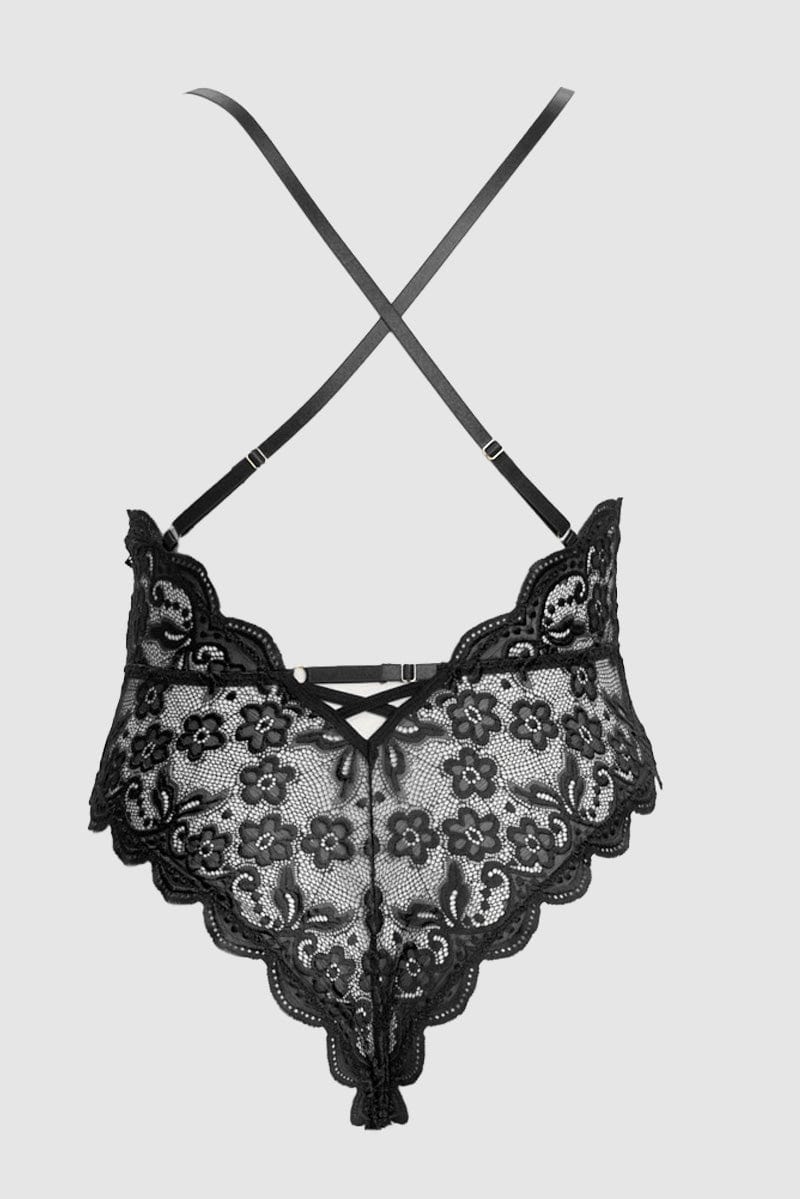 Black Lace One Piece Bodysuit for YouandAll Fashion