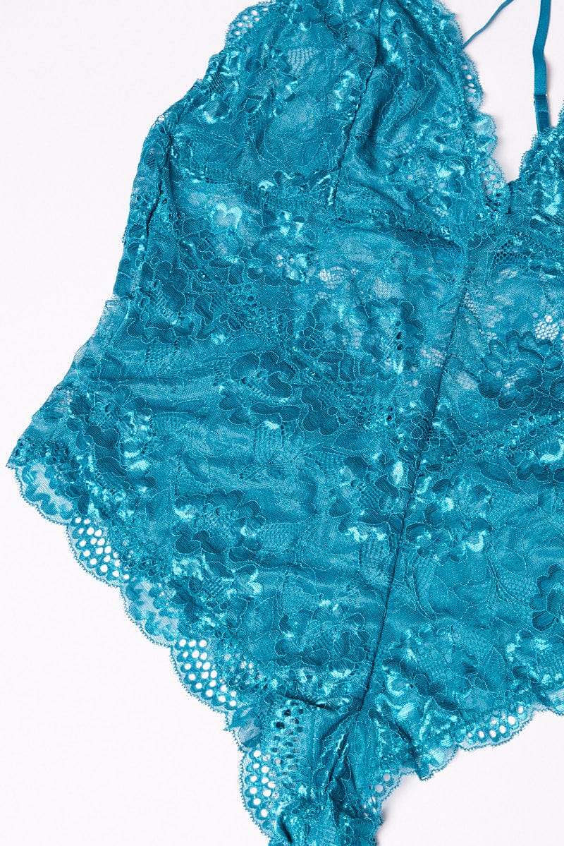 Blue Lace One Piece Bodysuit Lingerie for YouandAll Fashion