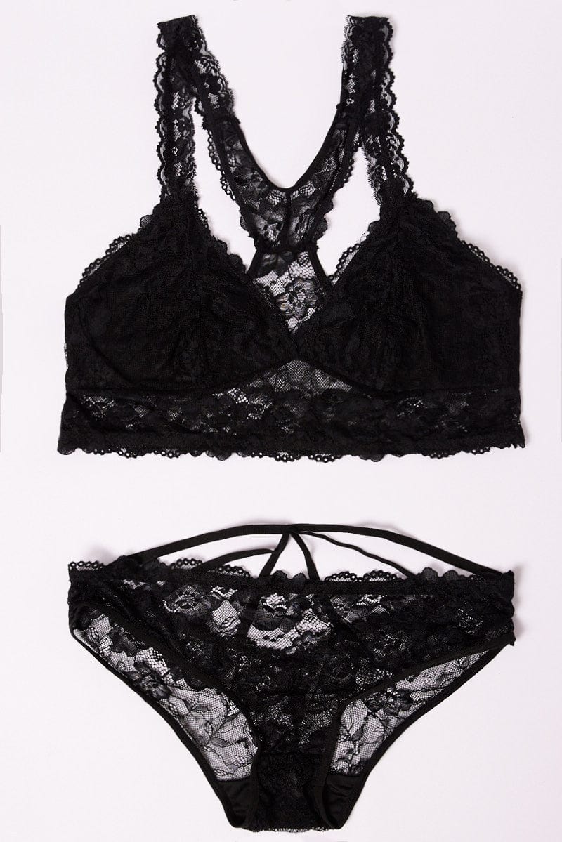 Black Lace Lingerie Set for YouandAll Fashion