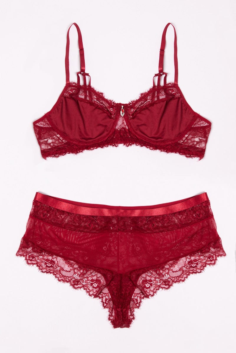 Red Lace Lingerie Set for YouandAll Fashion