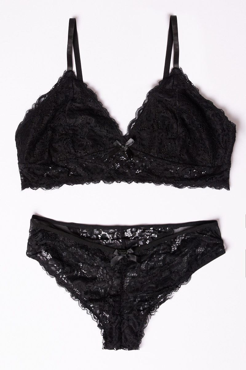 Black Lace Lingerie Set for YouandAll Fashion