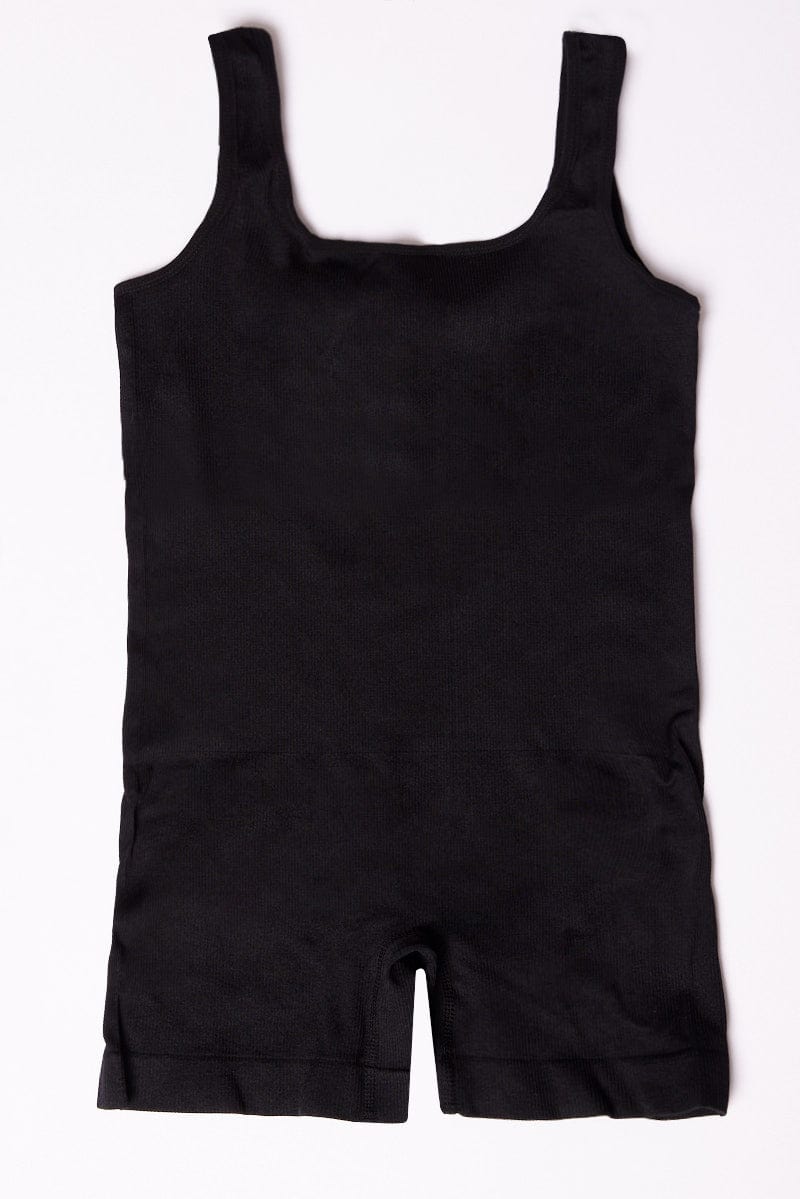 Black Seamless Sculpting Bodysuit for YouandAll Fashion