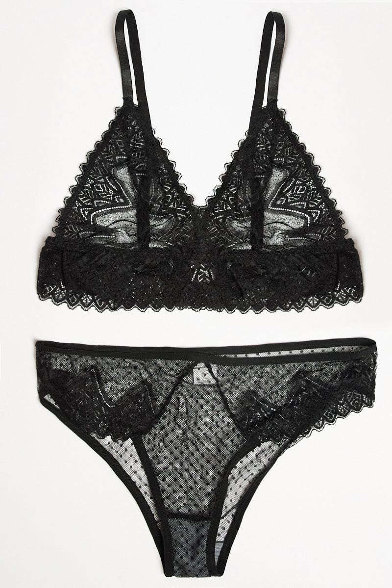 Black Lace Lingerie Set for YouandAll Fashion