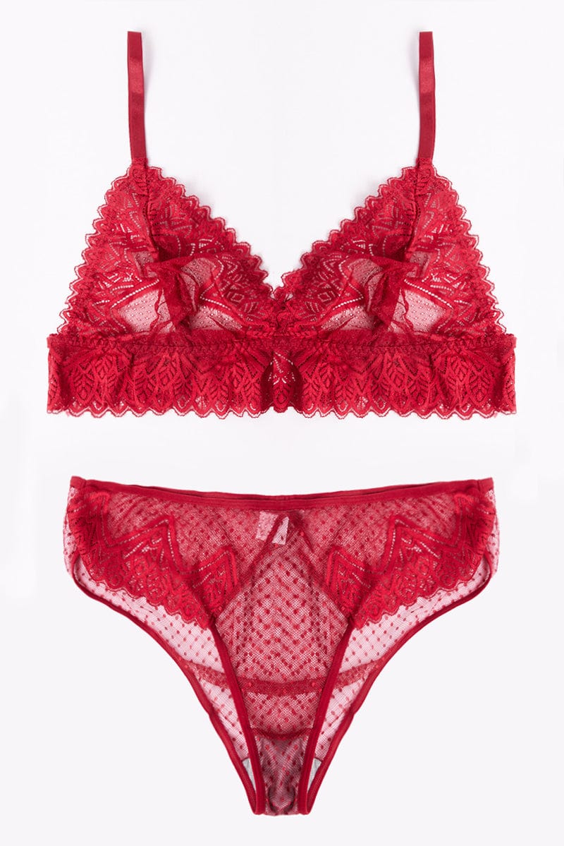 Red Lace Lingerie Set for YouandAll Fashion