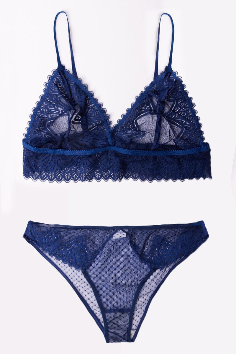 Blue Lace Lingerie Set for YouandAll Fashion