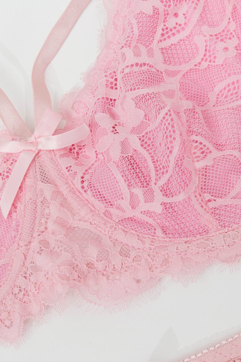 Pink Lace Lingerie Set for YouandAll Fashion