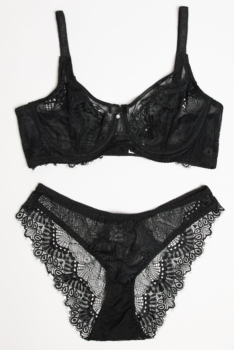 Black Lace Lingerie Set for YouandAll Fashion